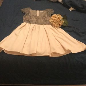 ModCloth Cream And lace swing dress